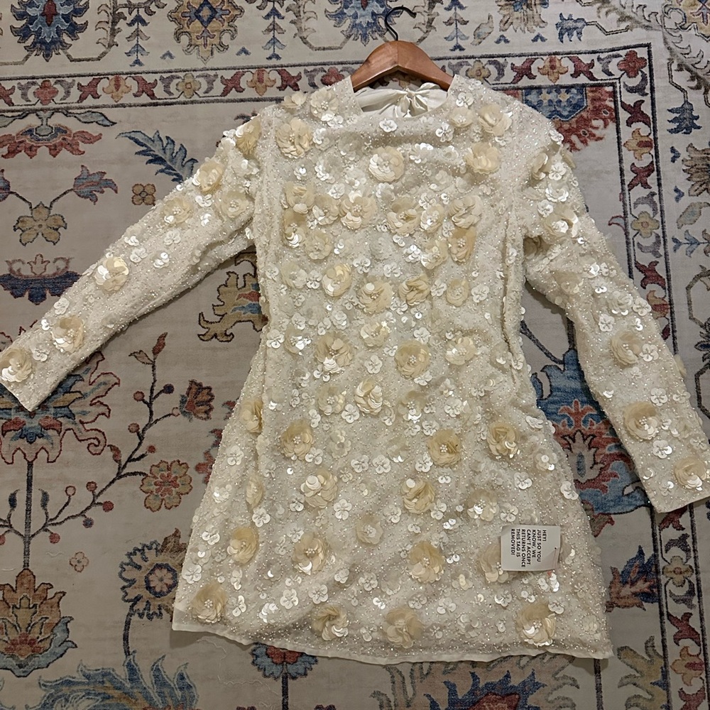 ASOS Bridal Floral Sequin/Beaded Dress
